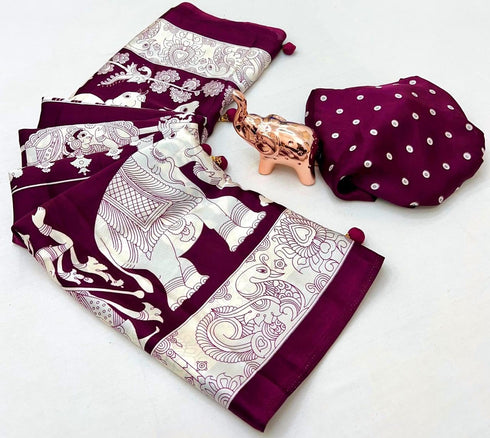 Vasthrlay Modal Kalamkari Designer Beautiful Blouse