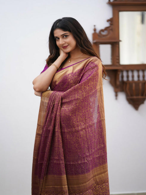 Vasthrlay Banarasi Unstitched Saree