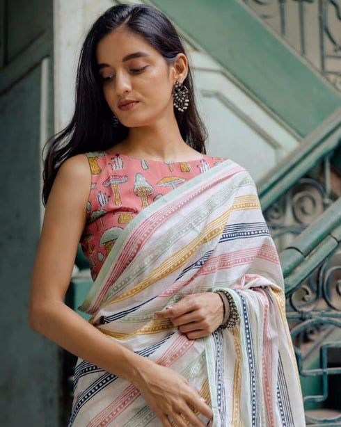 Vasthrlay Multicolour Mushroom Traditional Unstitched