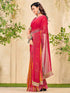 Vasthrlay Georgette Bandhani Pink | Multi Saree With Unstitched Blouse Piece