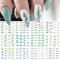 S.A.V.I Floral Nail Decals - 12 Green Plant Designs- Water Transfer Nail Art Stickers