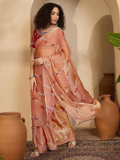 Vasthrlay Georgette Embroidery Black Saree