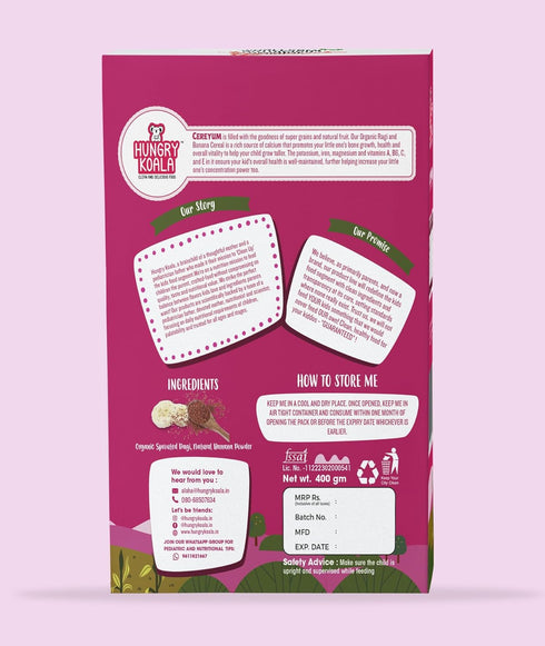 HUNGRY KOALA Cereal Made With Natural Ingridients Oats Carrot Ragi & Banana