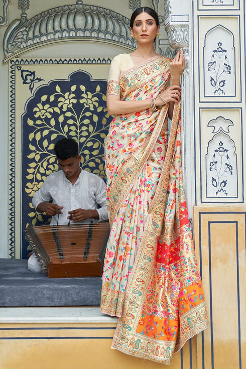 Vasthrlay Women's Kasamiri Designer Unstitched Saree