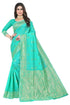 VasthrlayWomen's Firozi Kanchipuram Saree