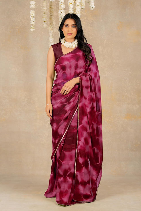 Vasthrlay Fashion Chiffon Shibori Printed Ethnic Wear