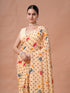 Vasthrlay White Floral Unstitched Saree