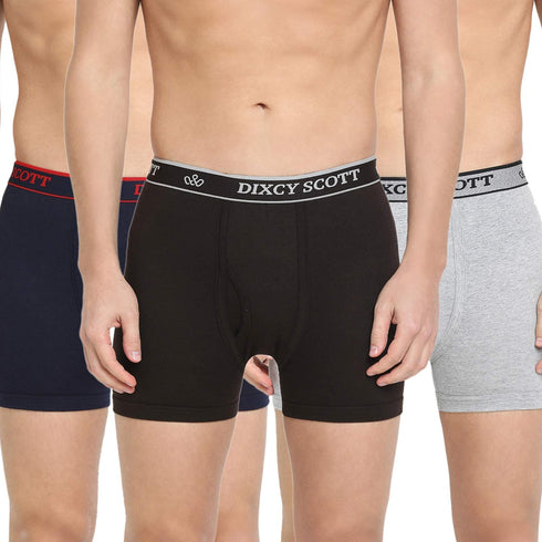 Dixcy Scott Men's Cotton Trunks (Pack of 3) (cross trunk_Assorted_110 CM)