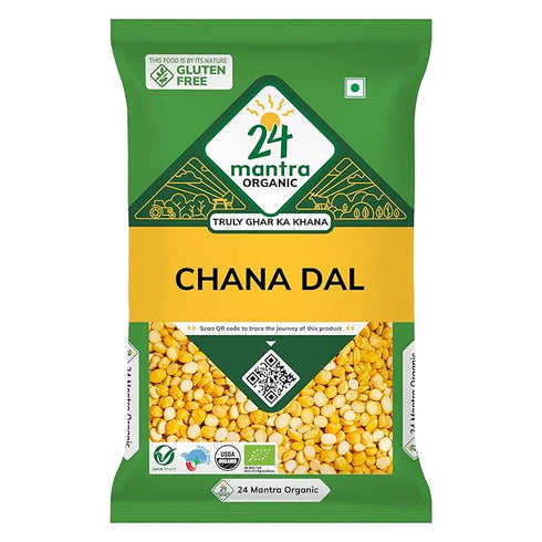 24 Mantra Organic Unpolished Bengalgram/Kandi pappu/Chana Dal - 500gms