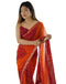 Vasthrlay Chiffon Bandhani Unstitched Red Saree
