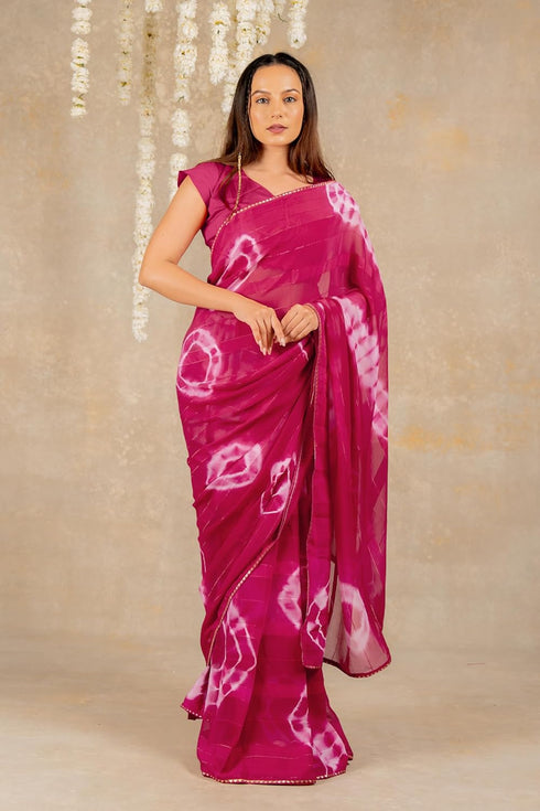 Vasthrlay Fashion Chiffon Shibori Printed Ethnic Wear
