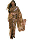 Vasthrlay Womens Printed Unstitched Dark Green Saree