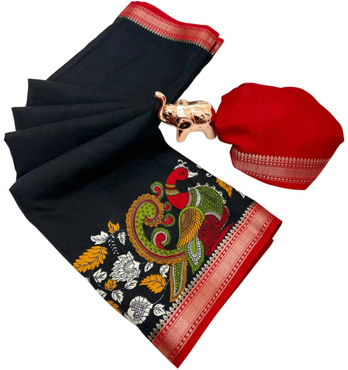 Vasthrlay Kalamkari Saree Print