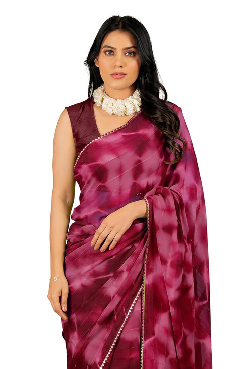 Vasthrlay Fashion Chiffon Shibori Printed Ethnic Wear