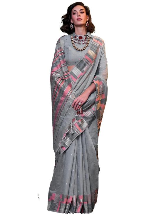 Vasthrlay Kanjivaram Cotton Unstitched Ethnic Wear