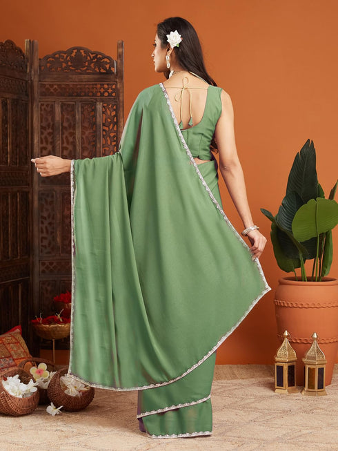 Vasthrlay Maroon Border Unstitched Saree