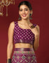 Vasthrlay Georgette Bandhani Unstitched Wine Saree
