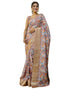 Vasthrlay Womens Striped Unstitched Dusty Pink Saree