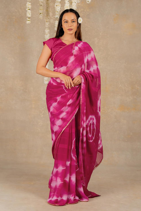Vasthrlay Fashion Chiffon Shibori Printed Ethnic Wear