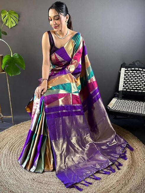 Vasthrlay Kanjivaram Unstitched Blouse Ethnic Wear