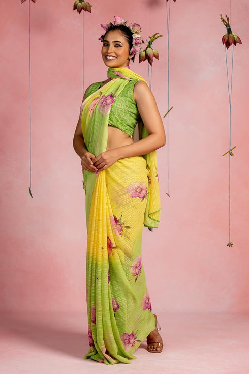 Vasthrlay Fashion Georgette Floral Printed Ethnic Wear