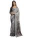 Vasthrlay Womens Printed Unstitched Navy Blue Saree