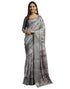Vasthrlay Womens Printed Unstitched Navy Blue Saree
