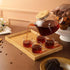 ZROY Enterprise Round Glass Tea Pot(Wooden Lid with Cup)