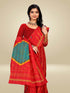 Vasthrlay Bandhani Swarovski Traditional Red Saree