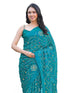 Vasthrlay Chiffon Printed Unstitched Teal Saree