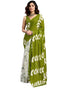 Vasthrlay Womens Printed Unstitched Green Saree