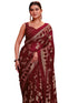 Vasthrlay Georgette Printed Unstitched Maroon Saree