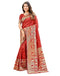 Vasthrlay Womens Weaving Unstitched Red Saree