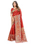 Vasthrlay Womens Weaving Unstitched Red Saree
