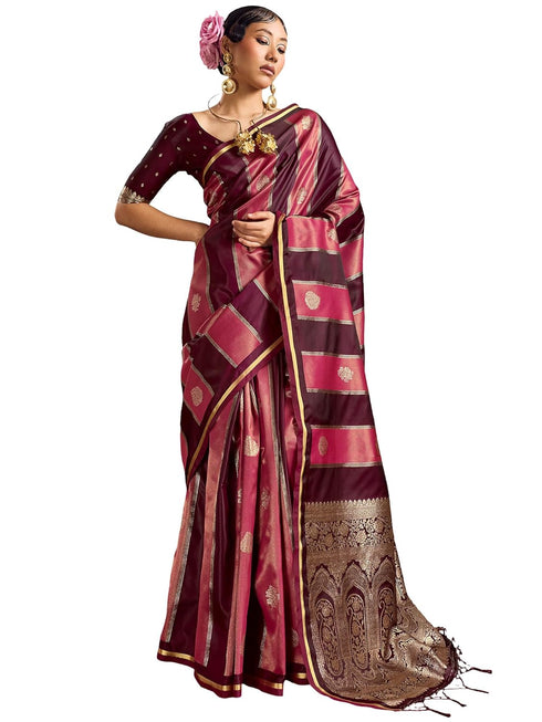 Vasthrlay Vasthrlaywomensbluesatinethnicmotifprinttasselsandlatkanssareewithunstitchedblousepiece Sareeforwoman Designersareeforwomen Rj Ethnic Wear