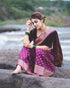 Vasthrlay Purple Kanjivaram Saree