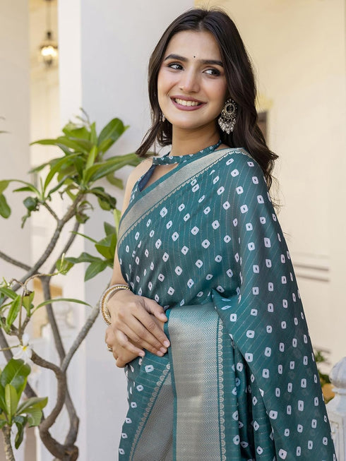 Vasthrlay Shimmer Georgette Rama Saree