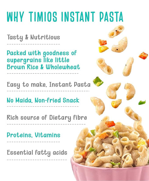 Timios No-Maida Multigrain White Cheesy Instant Macaroni Pasta