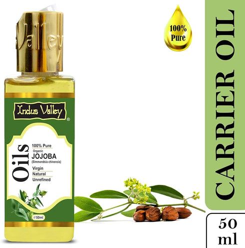 Indus Valley 100% Natural Cold Pressed Jojoba Carrier Oil- Pure| Virgin & Unrefined Jojoba Oil