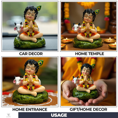 UNOVATE Krishna Idol Small | Lord Krishna Murti