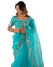 Vasthrlay Embroidery Scalloped Orange Saree