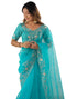 Vasthrlay Embroidery Scalloped Orange Saree