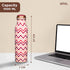 Copper Water Bottle 1 Litre Chevron Red