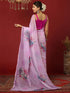 Vasthrlay Georgette Printed Unstitched Maroon Saree
