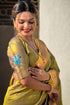 Vasthrlay Kanjivaram Paithani Unstitched Mahendi Ethnic Wear