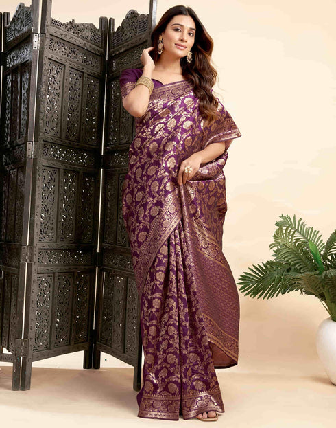 Vasthrlay Banarasi Traditional Unstitched Saree