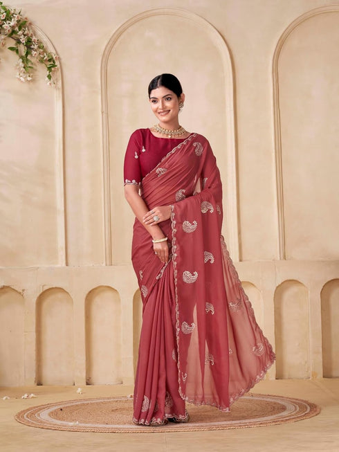 Vasthrlay Georgette Embroidery Unstitched