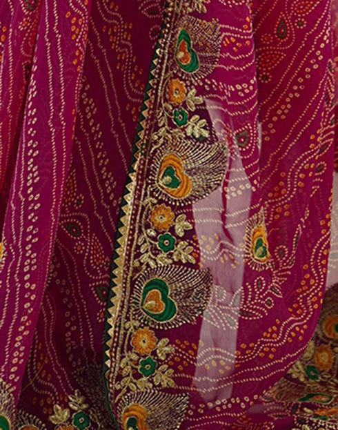 Vasthrlay Georgette Embroidery Red1 Red Saree