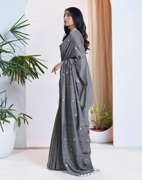 Vasthrlay Womens Sequence Unstitched Red Saree