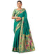 Vasthrlay Womens Paithani Unstitched Dark Green Saree